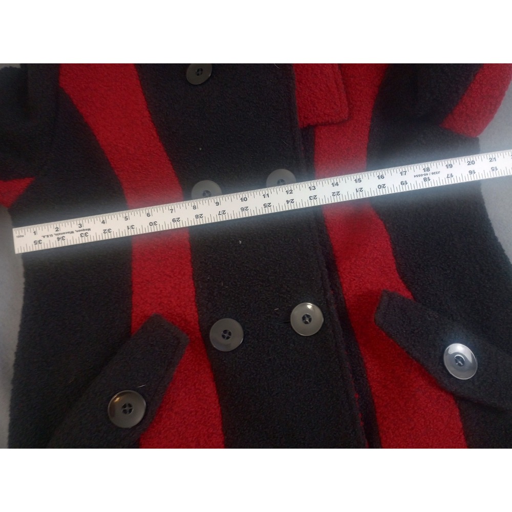 Mark Reed Red Black Statement Wool Trench Dress Jacket Size 12P Lined Old Money - Picture 8 of 13